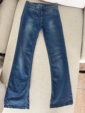 BUNDLE OF 2 MANGO Flare Bootcut Jeans Medium & Dark Wash Welt Pockets EUR 38 US